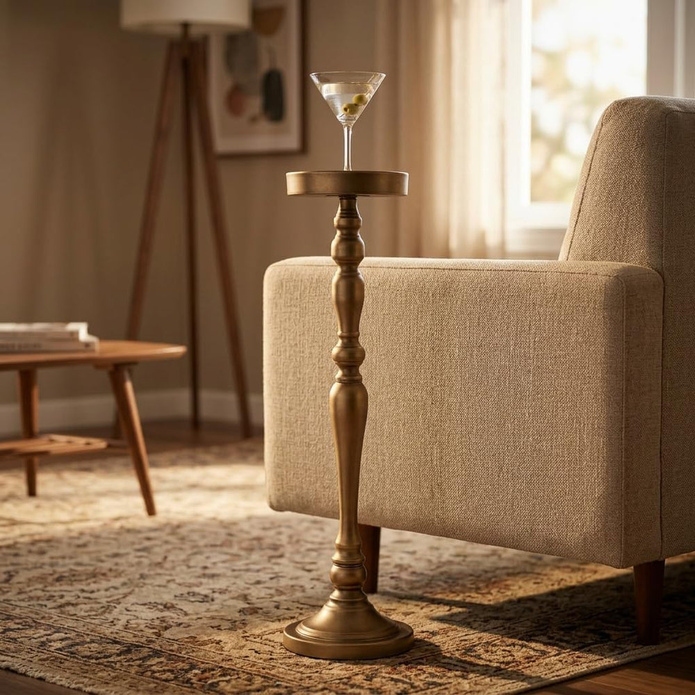 Drink Tables for Small Spaces,Vintage Small Pedestal Table | Round Martini Co...