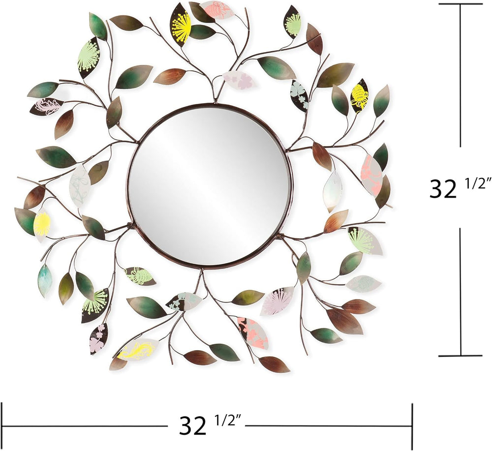 SEI Furniture - Millara Decorative Metallic Leaf Wall Mirror - Transitional D...