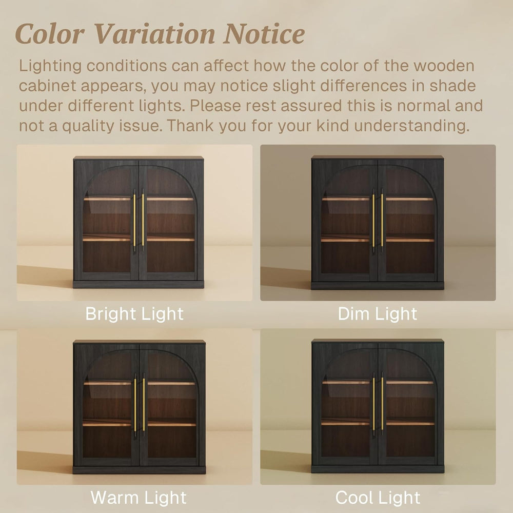 BELLEZE Jagger 65" Storage Cabinet with Glass Door - Ebony