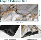 Marble Stripes Gaming Mouse Pad 35.4"x15.7"Desk Mat Anti-Slip Rubber Base & Durable Stitched Edges for Gamers Smooth Mouse Writing Surface for Desk Office/Home