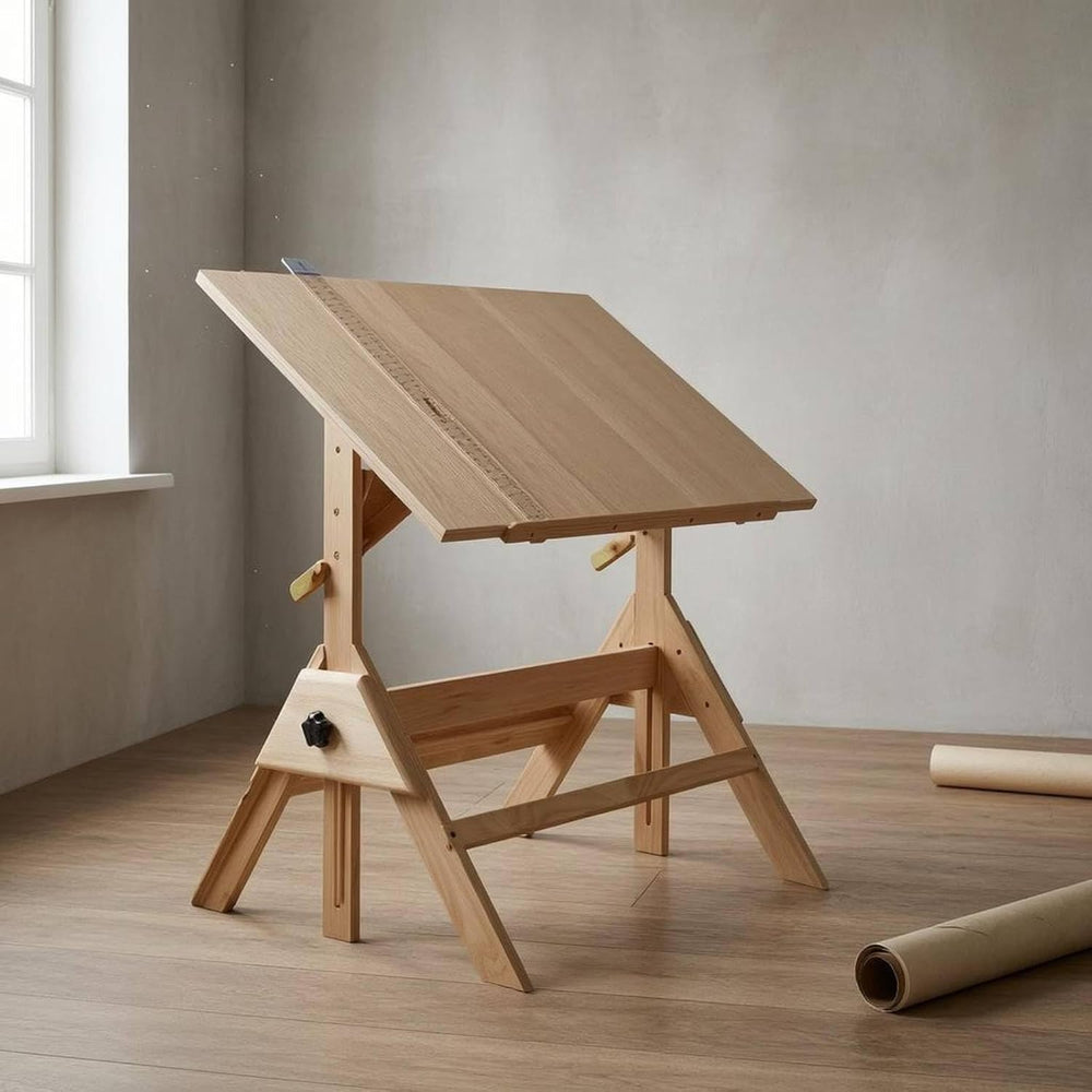 Gralara Adjustable Drafting Table Drawing Table Sketching Wood Finish Tilting...