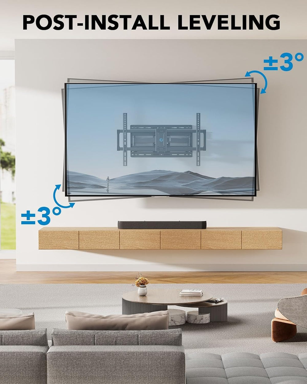Pipishell Full Motion TV Wall Mount for 42-85 inch LED TVs up to 132lbs, Fits...