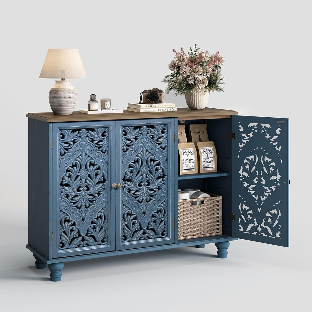Jiansu furni Sideboard Buffet Cabinet with Storage, Accent Cabinet with 3 Doo...