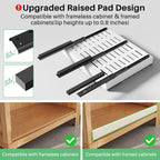 Pull out Cabinet Organizer, Wider Expandable(14"-24") Heavy Duty Slide out Drawers Fixed with Adhesive Nano Film for Pots, Roll out Shelf Storage for Kitchen Cabinet Organization(White-2pcs)(3 Rails)