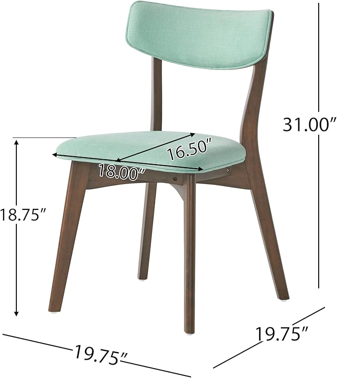Christopher Knight Home Warren Mid-Century Modern 7 Piece Dining Set with A-Frame Table, Mint and Walnut