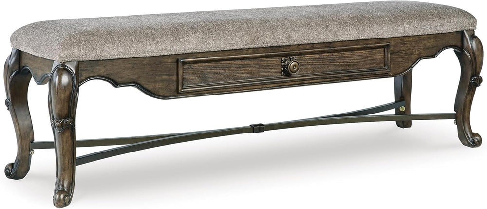 Signature Design by Ashley Maylee Upholstered Dining Bench, 63", Storage...