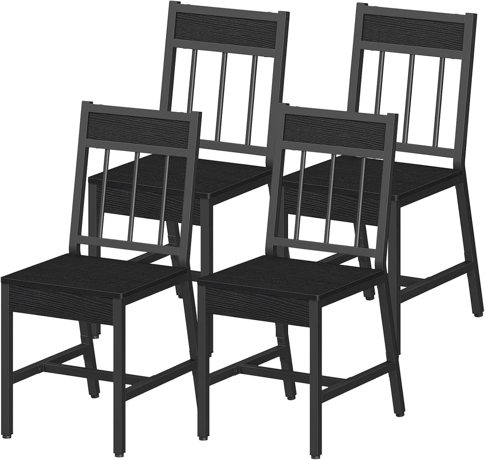 YATINEY Dining Chairs Set of 4, Industrial Kitchen Chairs with Metal Frame, S...