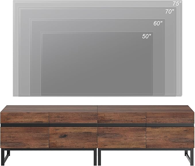 WAMPAT Modern TV Stand for TVs Up to 75 Inch, 2-in-1 Entertainment Center Med...