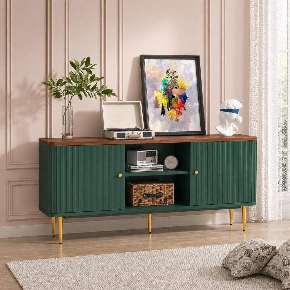 ARTPOWER 55" Mid Century Modern Fluted TV Stand for TVs up to 65 Inch,Gr...