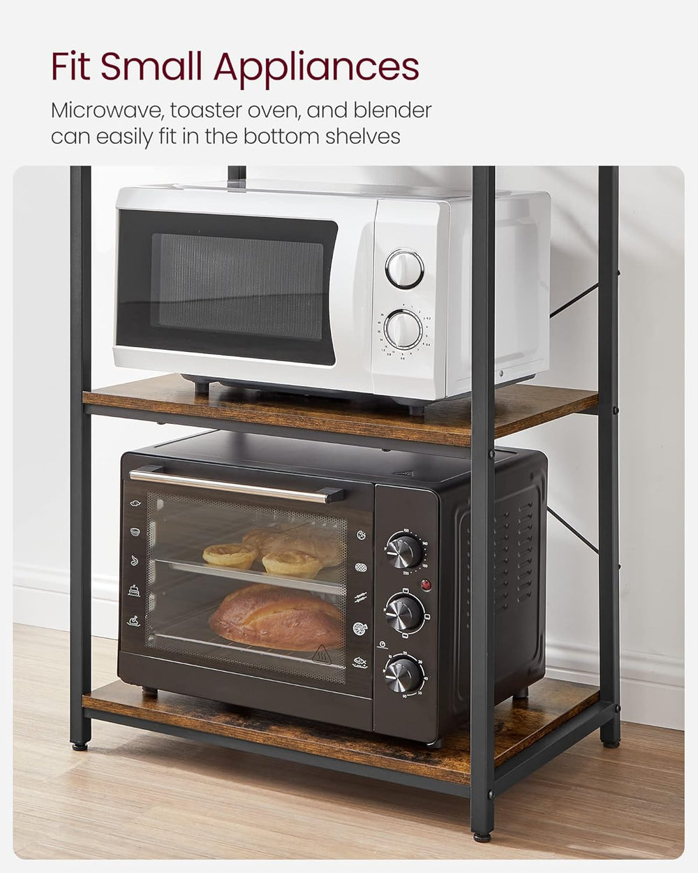 VASAGLE Coffee Bar, 23.6 Inches Baker's Rack for Kitchen with Storage, 6-...