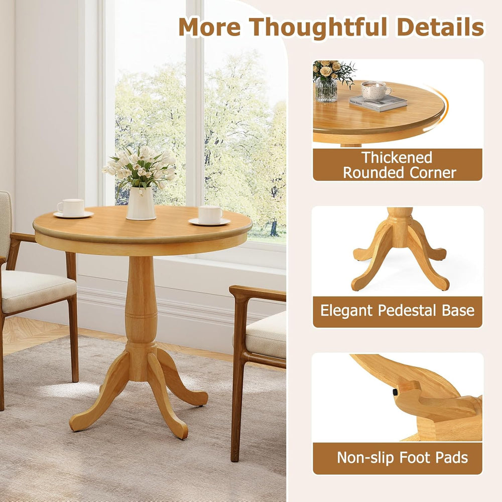 Giantex Round Dining Table for 2-4 People, 32" D X 30" H Wooden Kit...