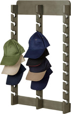 Touch of Class Wooden Ball Cap Display Wall Rack - Gray - Triple, 30 Slots - Baseball Hat Display - Made of Wood - Class Racks for Hats - Organizer for Bedroom, Living Room, Entryway