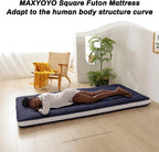 MAXYOYO Japanese Floor Mattress Futon Mattress Twin Bed Mattress, Single Mattress Pad Guest Mattress Floor Bed Mattress, Easy to Foldable and Portable, Navy Futon Twin Mattress