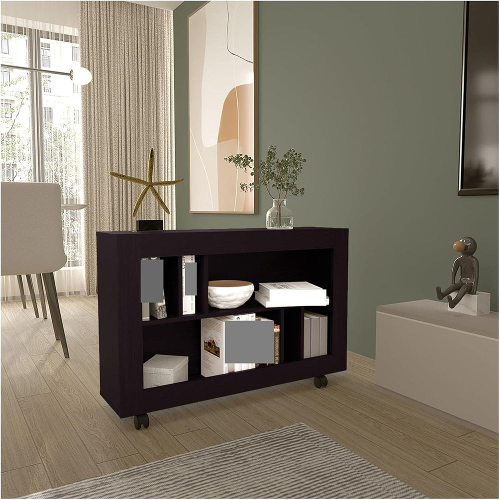 Console Table Cart, 5 Shelves, 4 Casters,for Kitchen