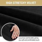 H.VERSAILTEX Velvet Dining Chair Covers Stretch Chair Covers for Dining Room Set of 6 Parson Chair Slipcovers Chair Protectors Covers Dining, Soft Thick Solid Velvet Fabric Washable, Black