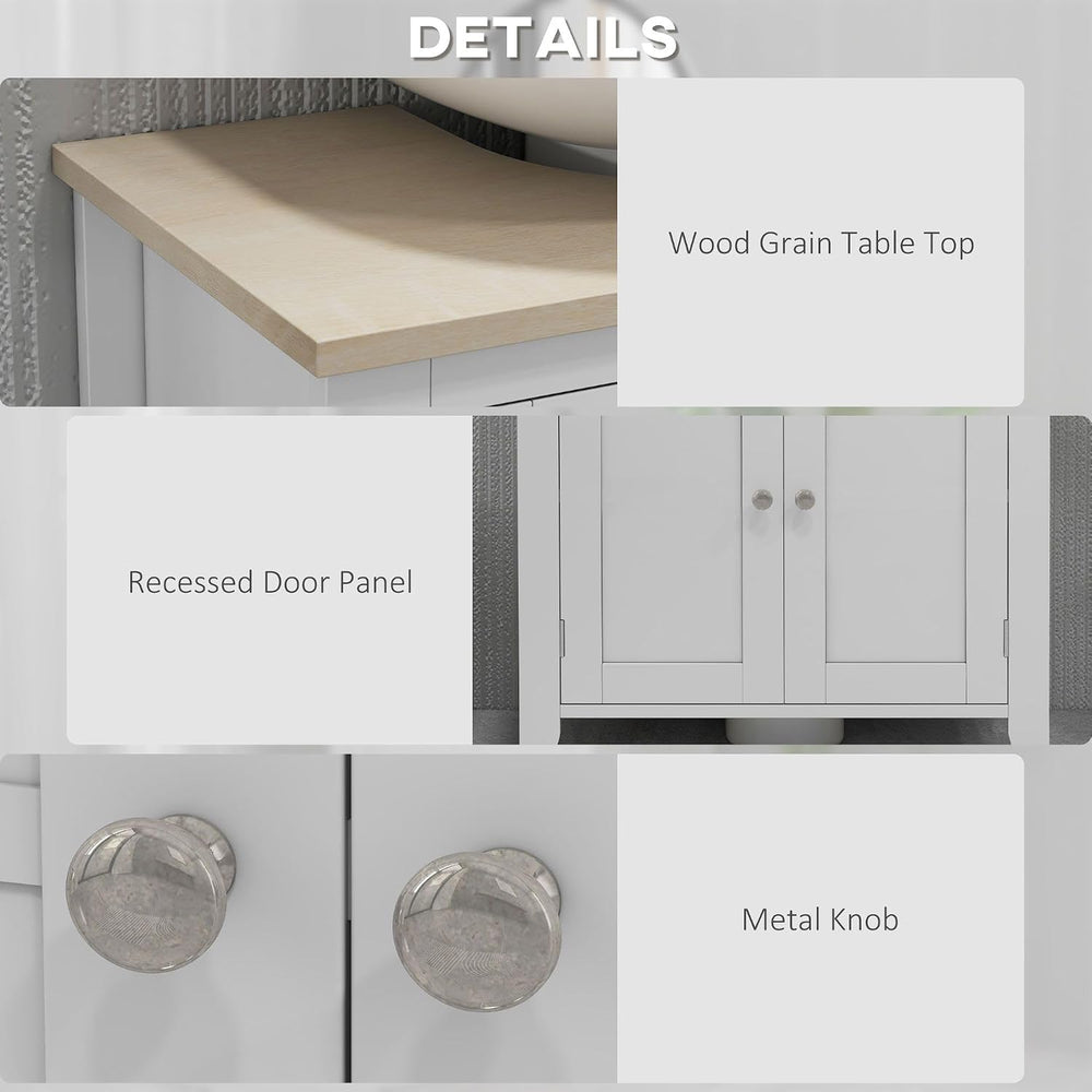 Under-Sink Bathroom Storage Cabinet with Adjustable Shelves