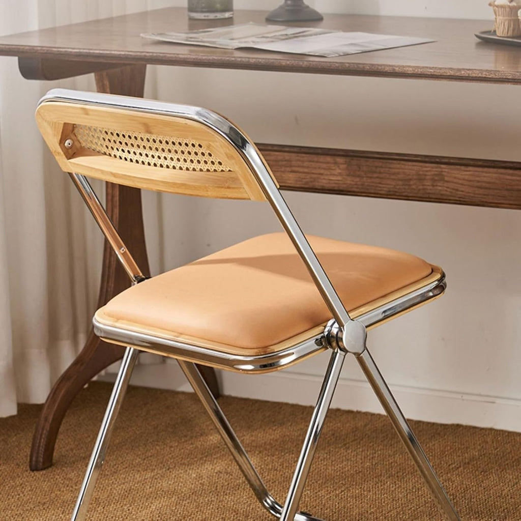 Portable Folding Cushioned Side Chair for Home Bedroom and Kitchen Comfortable and Compact 46 * 45 * 78cm(Original Color)