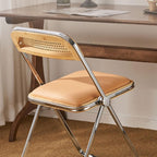 Portable Folding Cushioned Side Chair for Home Bedroom and Kitchen Comfortable and Compact 46 * 45 * 78cm(Original Color)