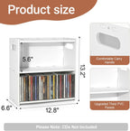 Stackable Double Layer CD Storage Rack, CD Holder for CD Cases, Holds 58 CD Cases, Space-Saving CD Case Organizer for Home & Theater Room, Ideal Gift for Music Lovers & CD Collectors