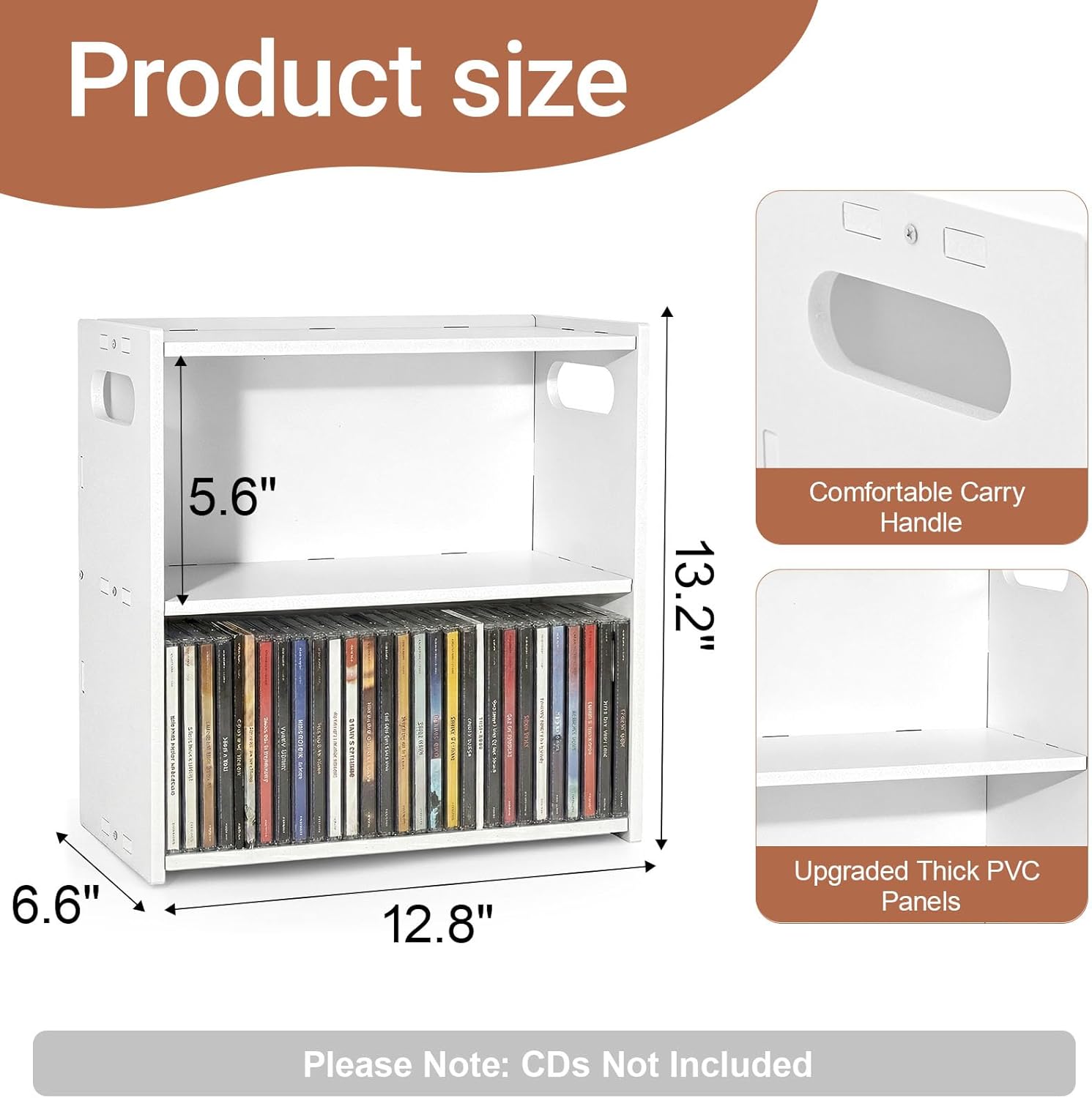 Stackable Double Layer CD Storage Rack, CD Holder for CD Cases, Holds 58 CD Cases, Space-Saving CD Case Organizer for Home & Theater Room, Ideal Gift for Music Lovers & CD Collectors