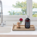 Natural Small Travertine Tray for Bathroom Vanity and Kitchen Sink, Stone Countertop Organizer for Soap Dispenser, Jewelry, Perfume, Candle, Ring, Home Decor, Non-Resin Non-Ceramic