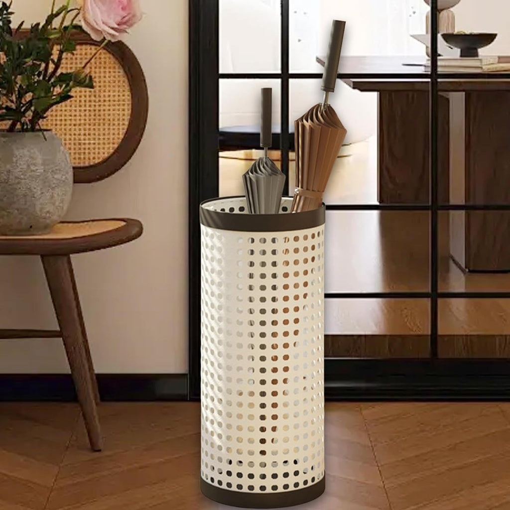 Umbrella Rack Decorative Canes Walking Sticks Holder Storage Bucket for Restaurant Hotel Office Doorway, Beige