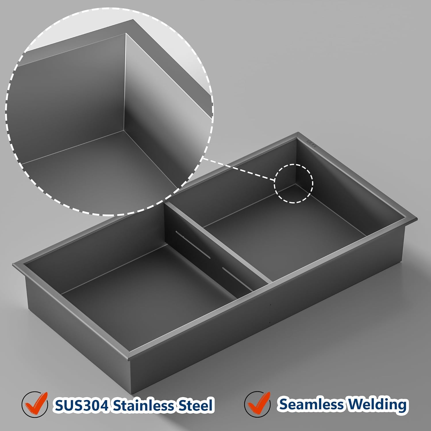 Stainless Steel Shower Niche 24" X 12", No Tile Needed Wall Niche Double Shelves, Recessed Shower Shelf for Bathroom Storage, Gun Metal