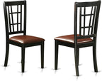 East West Furniture PLNI9-BCH-LC 9 Piece Dining Room Table Set Includes an Oval Wooden Table with Butterfly Leaf and 8 Faux Leather Kitchen Dining Chairs, 42x78 Inch, Black & Cherry