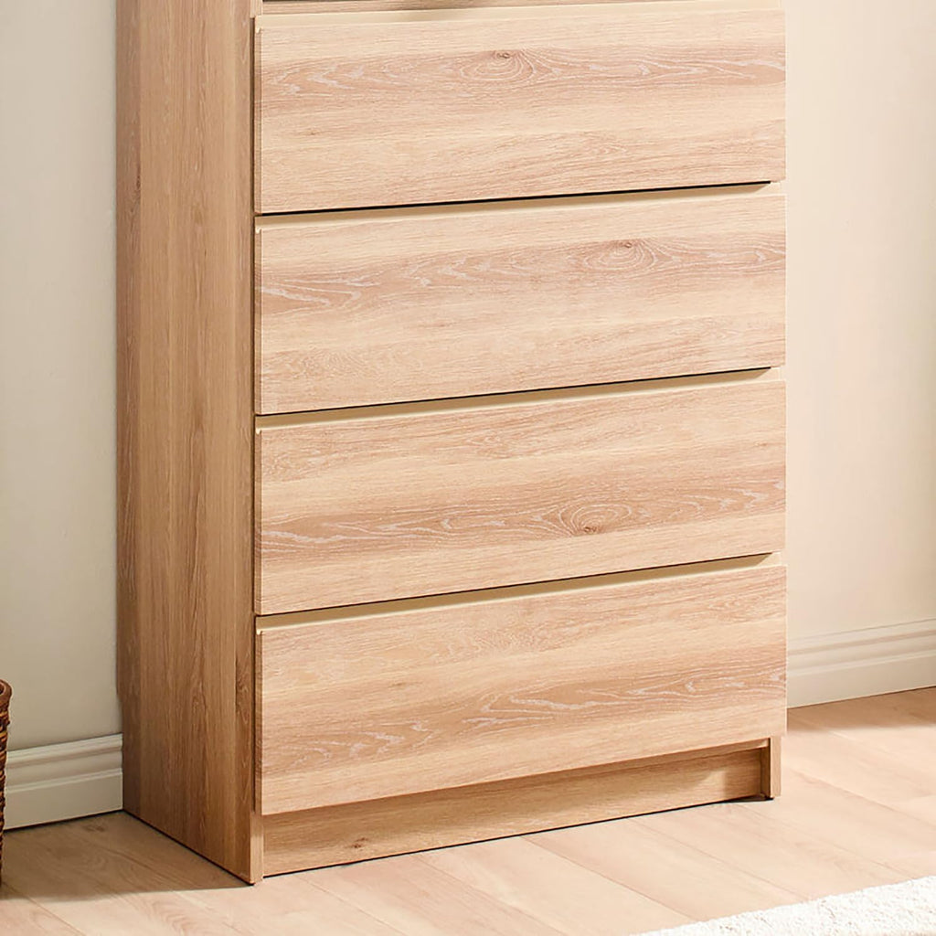Prosper 32" Oak Wood Walk-in Closet with Four Drawers