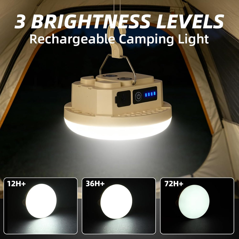 2 Pack Rechargeable Camping Lantern, 3000LM Magnetic, Warm White