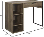 OSP Home Furnishings Ravel 40-Inch Wide Writing Desk, Grey Oak
