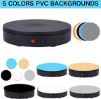 JAYEGT Motorized Rotating Display Stand, 330Lbs Load，360 Degree Electric Rotating Turntable for Photography Products Display，Live Show,Remote Control +5 Colors Backgrounds (Black/8.66inch /Wired)