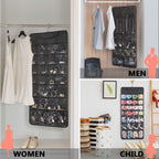 FOREGOER Hanging Jewelry Organizer Double Sided 43 Pockets Large Necklace Earring Accessory Holder Organizer(Black)