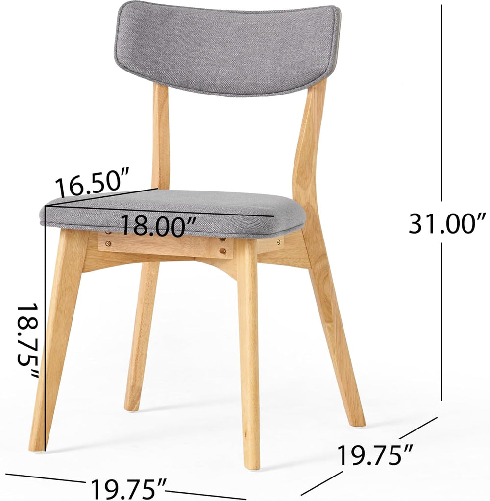 Dining Chairs Set of 2, Mid-Century Modern Upholstered Armless Chair w/Seat C...
