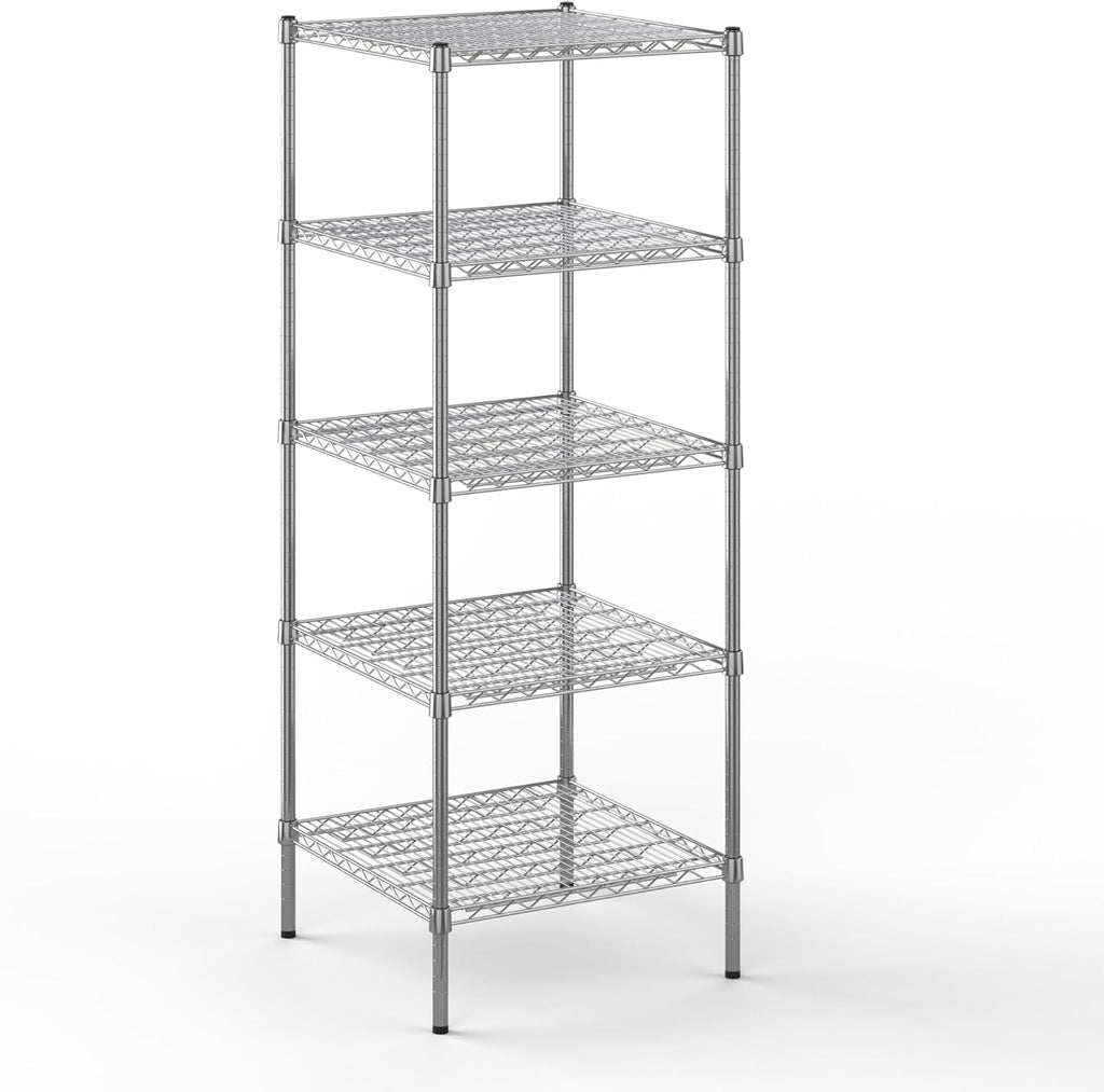 24" Deep x 24" Wide x 64" Height Wire Shelving Kit | 5-Tier | NSF Commercial Storage Rack Unit