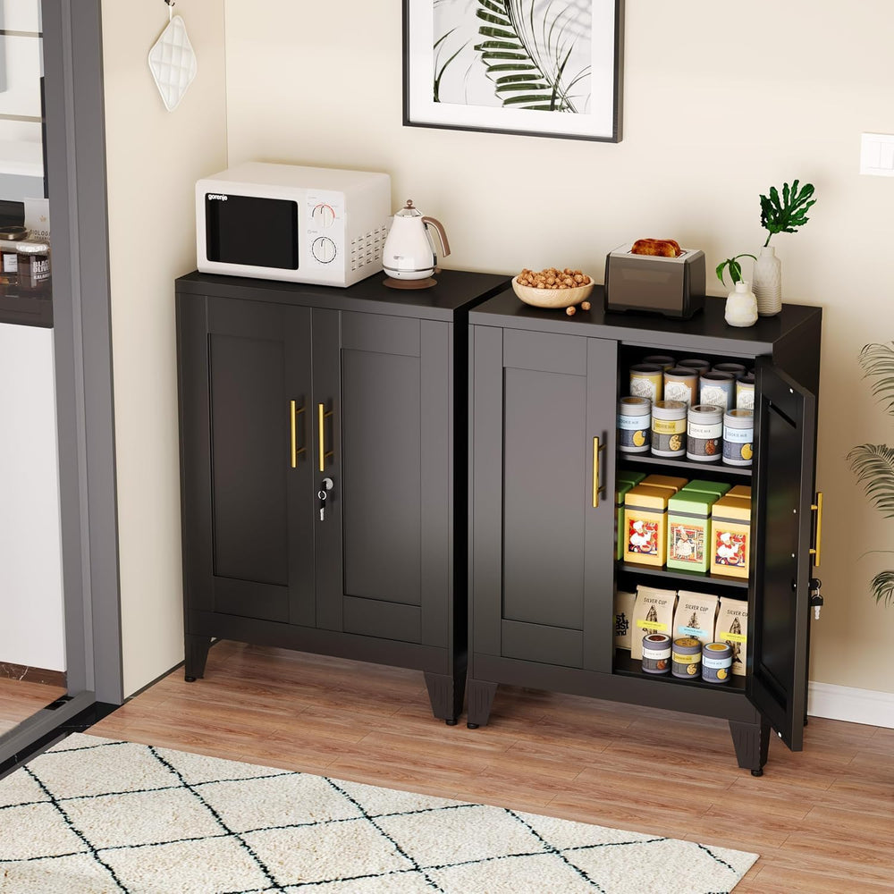 GAIOUS 36" Metal Office File Cabinet, Black Locked Garage Storage Cabinets