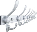 Dseap MaxStrong 2.0 Coat Rack Wall - 37” Long 10 Tri Hooks - Ultra Heavy-Duty Stainless Steel Wall Mount Coat Hanger, Hook Rail for Clothes Hats Jacket Towels Silver