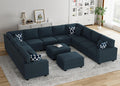 Legend Vansen Oversized Modular Sectional Sofa,U/L‑Shaped Reversible Couch with Ottoman,Deep Seat Plush Polyester Sofa for Living Room,13‑Seater,Charcoal