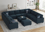 Legend Vansen Oversized Modular Sectional Sofa,U/L‑Shaped Reversible Couch with Ottoman,Deep Seat Plush Polyester Sofa for Living Room,13‑Seater,Charcoal