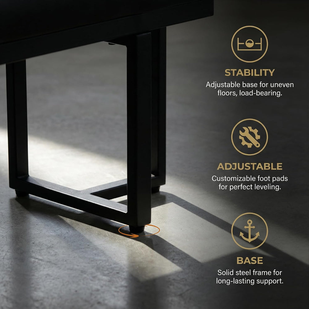 Hyfirm 45" Faux Leather Entryway Bench, Upholstered End of Bed Bench Ott...
