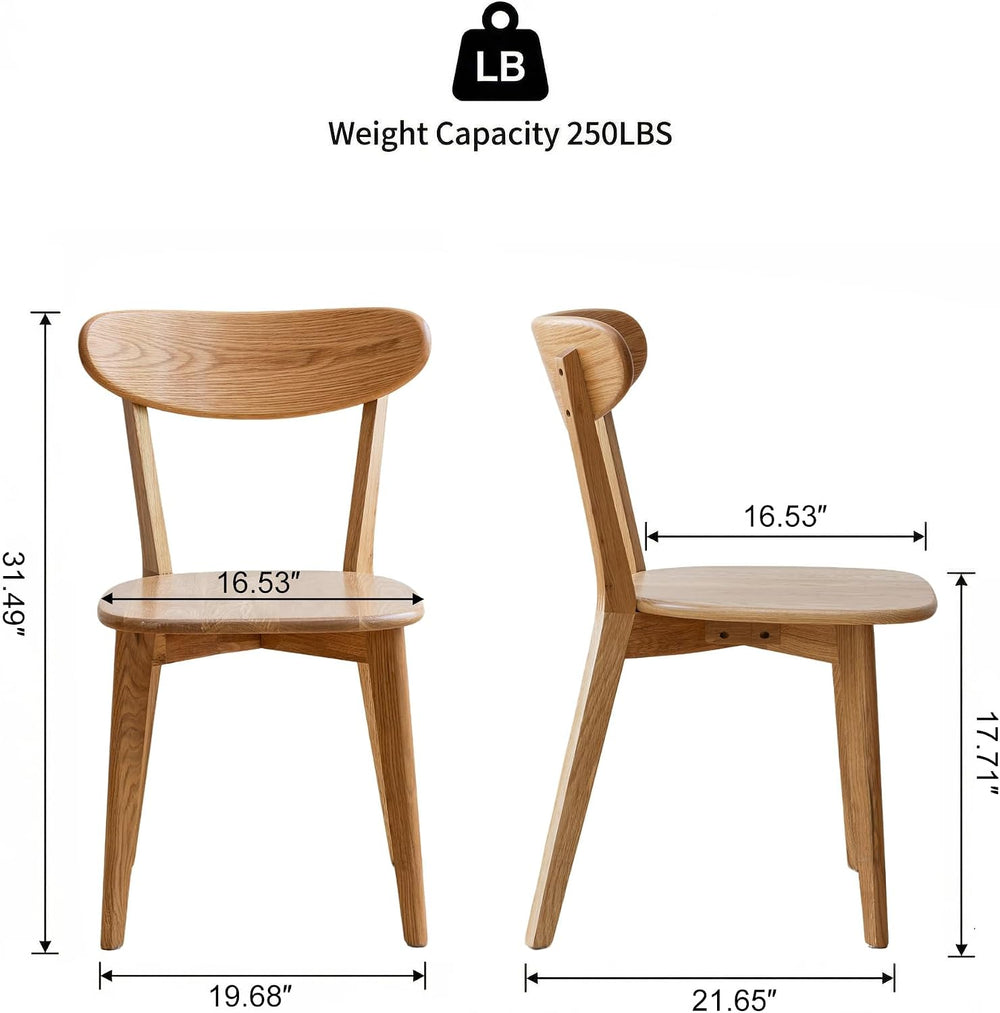 Solid Wood Dining Chairs Mid Century Modern Kitchen Chairs Set of 6 | Rounded...