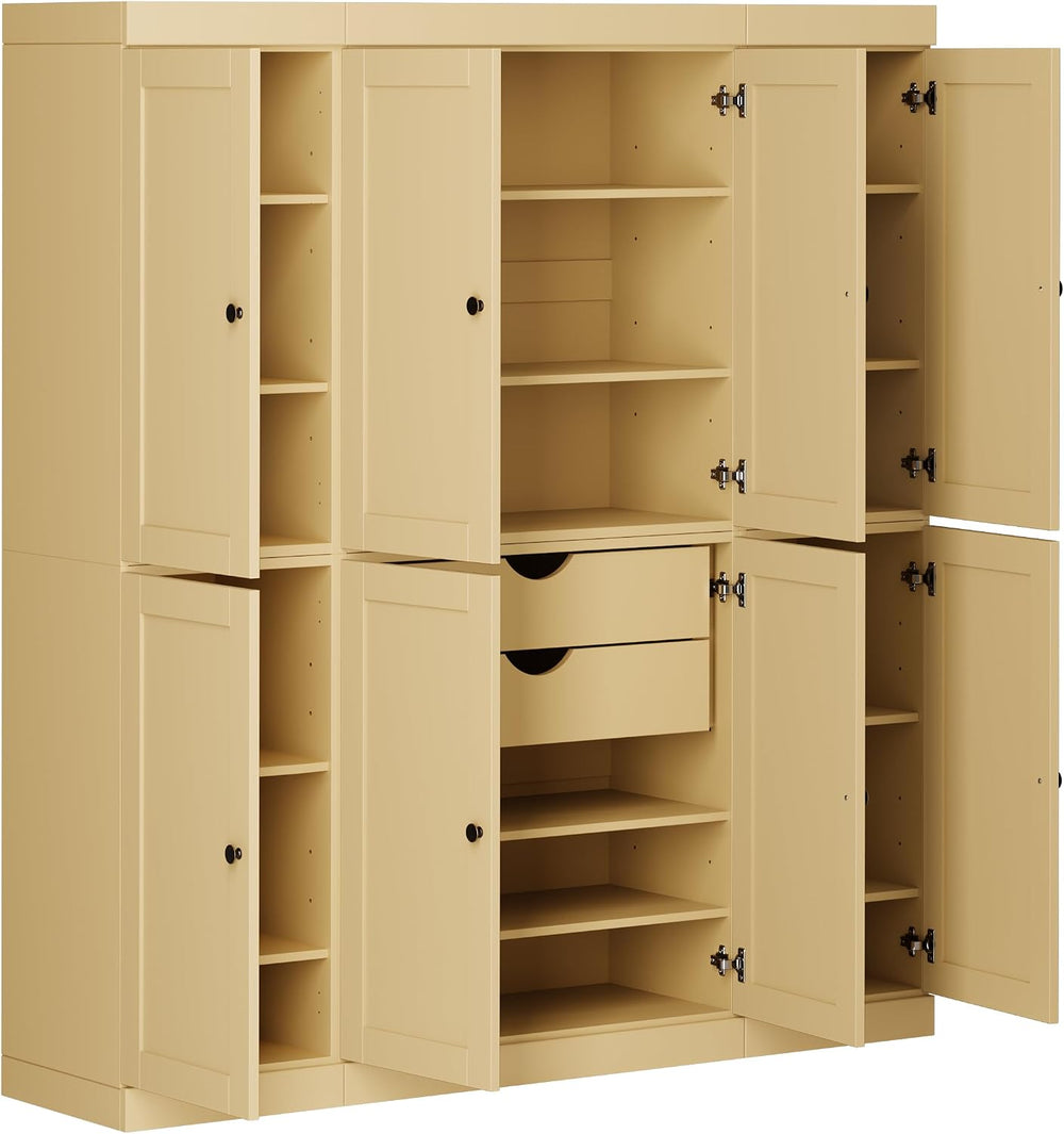 Palace Imports Solid Wood Kitchen Pantry Cabinet – 71.5" Tall x 65"...