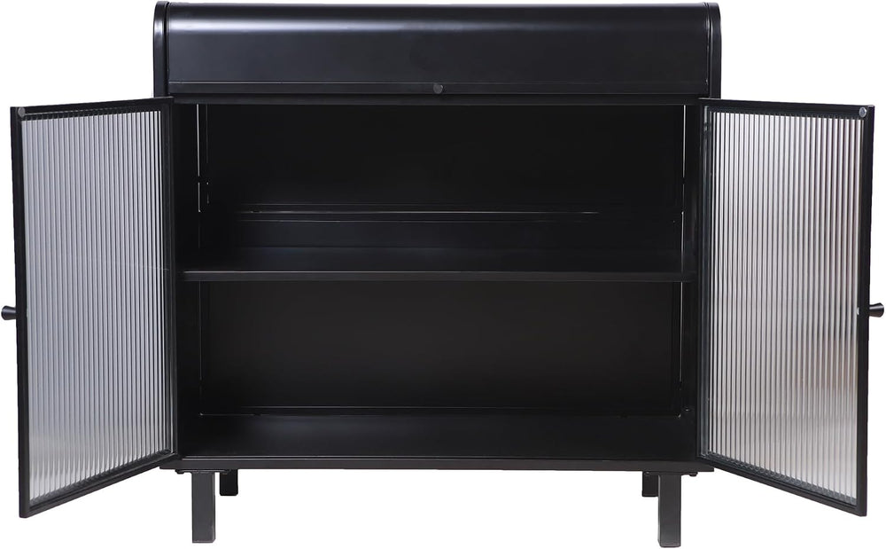 KEIKI 31" Kitchen Pantry, Modern Sideboard Buffet Cabinet with Figured G...