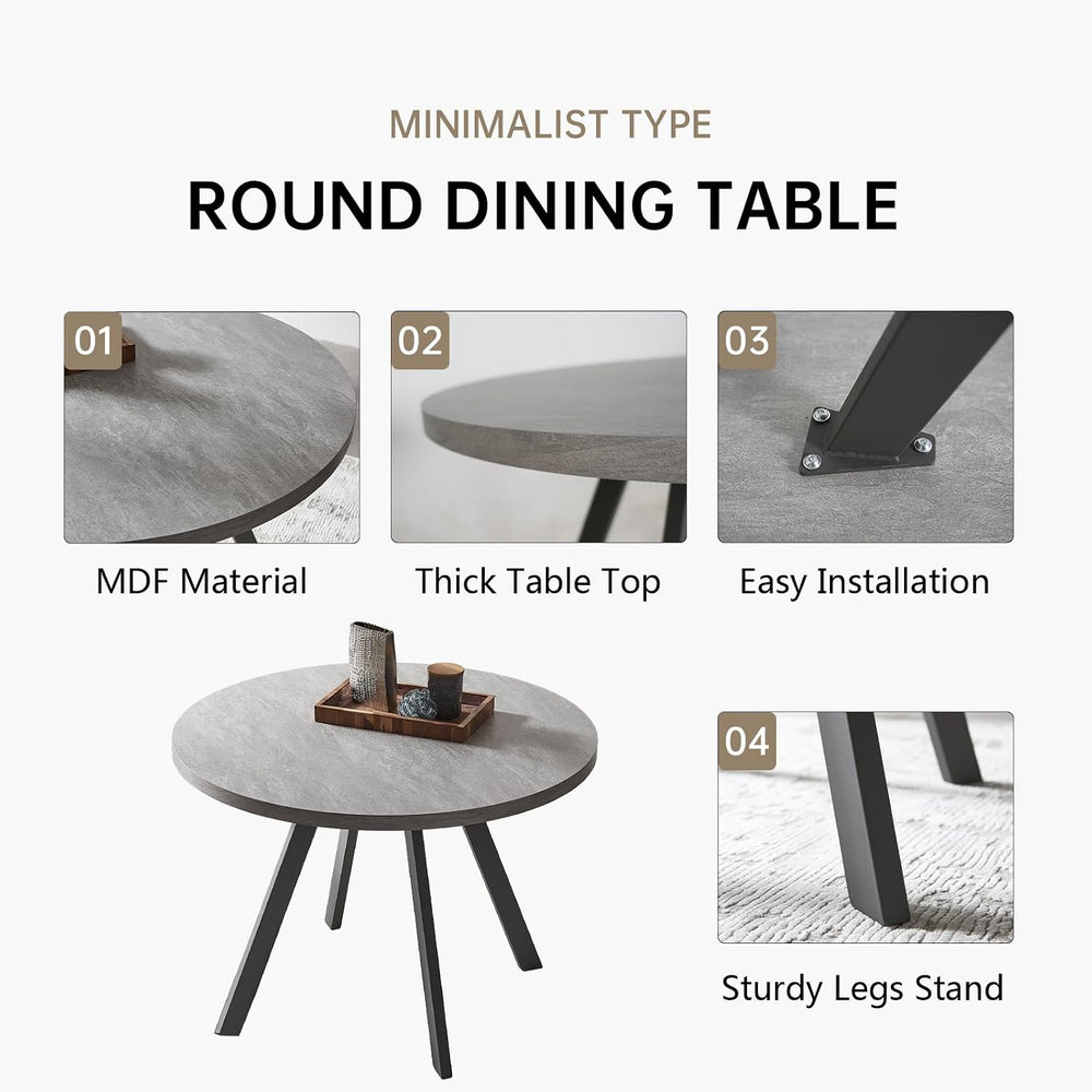 Zerifevni Round Dining Table Set, Mid Century Modern Small Round Dining Table...
