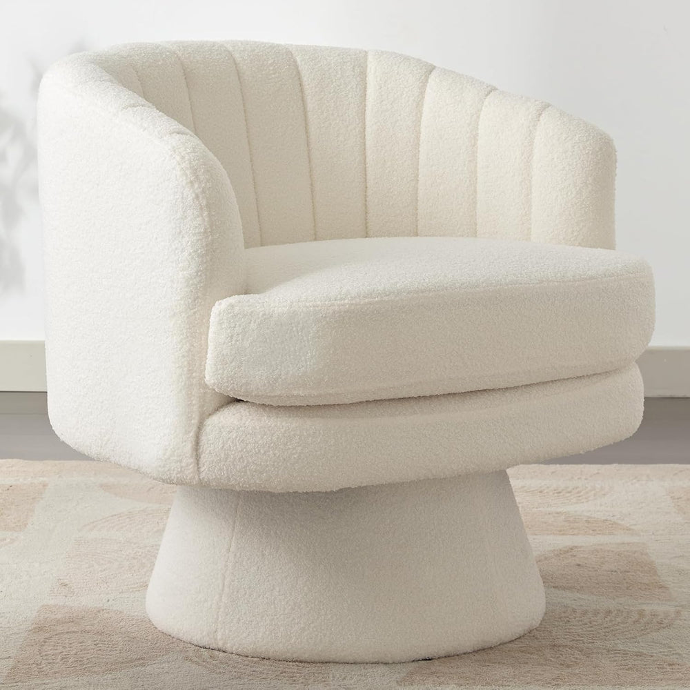 CANMOV Swivel Accent Chair with Armrest, Modern 360 Degree Swivel Barrel Chai...