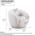 Set of 2 Swivel Barrel Accent Chairs, White Boucle Chairs | 33.07" 360° modern upholstered armchairs with thick cushions and round reading chair style for living rooms and bedrooms.