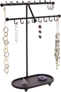 Angelynn's Sturdy Extra Long Necklace Holder Organizer Tall Tabletop Pendant Display Stand, Freestanding Large Capacity Jewelry Tree, Sharisa Black 11 3/4" Wide x 16 1/2" Tall