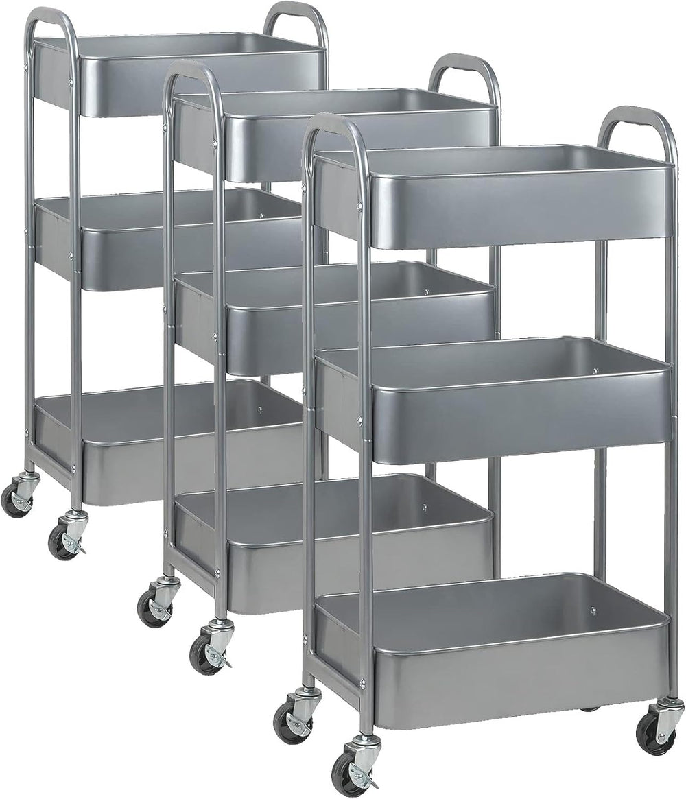 MAX Houser 3-Tier Rolling Utility Cart with Caster Wheels,Easy Assembly, for ...