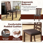GOFLAME Upholstered Dining Chairs Set of 2, Wooden Kitchen Chairs with Padded Seat & Rubber Wood Frame, High Back Armless Dining Chairs, Dinette Side Chairs for Living Room, Dining Room