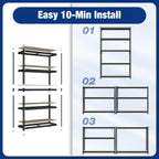 WORKPRO 5-Tier Storage Shelf, 72" H Heavy Duty Adjustable Garage Shelving Unit 2180LBS Capacity, for Basement, Kitchen, Pantry, 27.6”Wx11.8”Dx60”H, Black